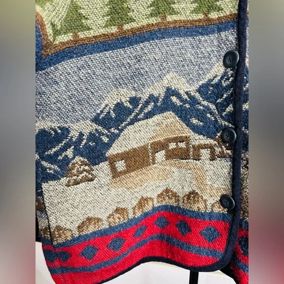 Vintage Sonoma Wool Blend Scenic Tapestry Jacket L - Picture 3 of 14